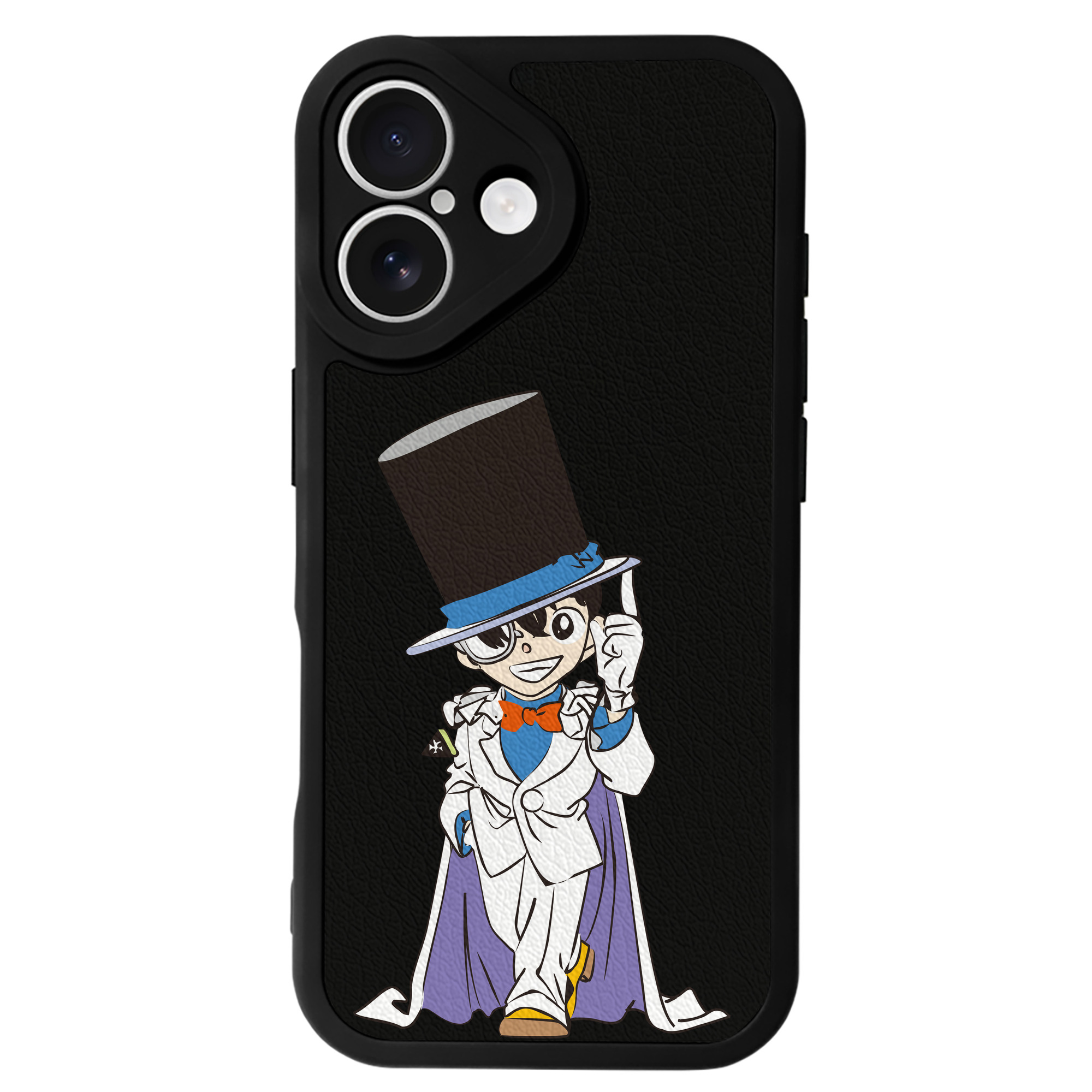 （画像用） 名探偵コナン 江戸川 コナン Detective Conan Conan Edogawa 【iPhone 16シリーズ対応】シリコンスマホケース（レザー調） 材質：シリコン